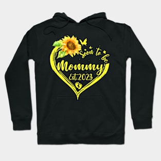 Womens Soon To Be Mommy Est 2023 Sunflower Hoodie